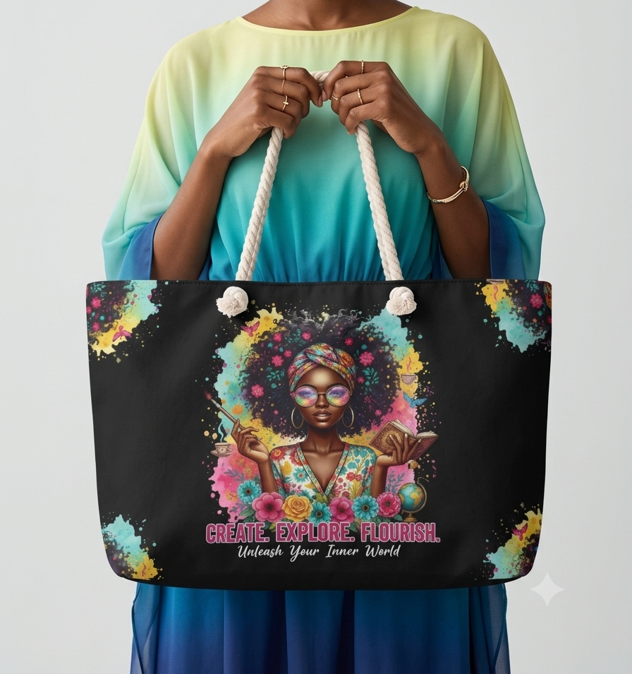 Create. Explore. Flourish. Weekender Tote Bag