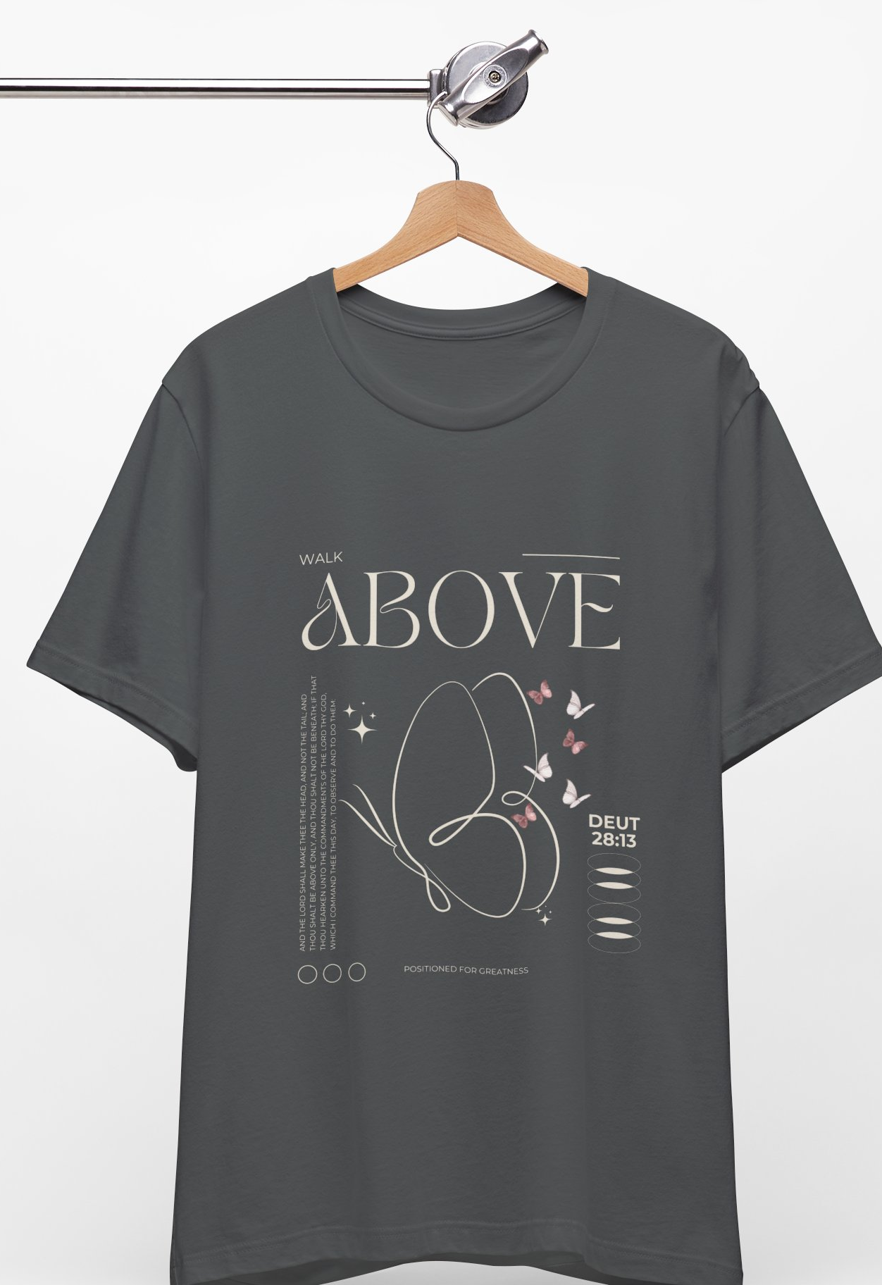 Vintage Inspirational Faith-Inspired Butterfly Design Tee,  Shirt for Women, Christian Gift, Prayer Group Apparel, Ministry Leader Top