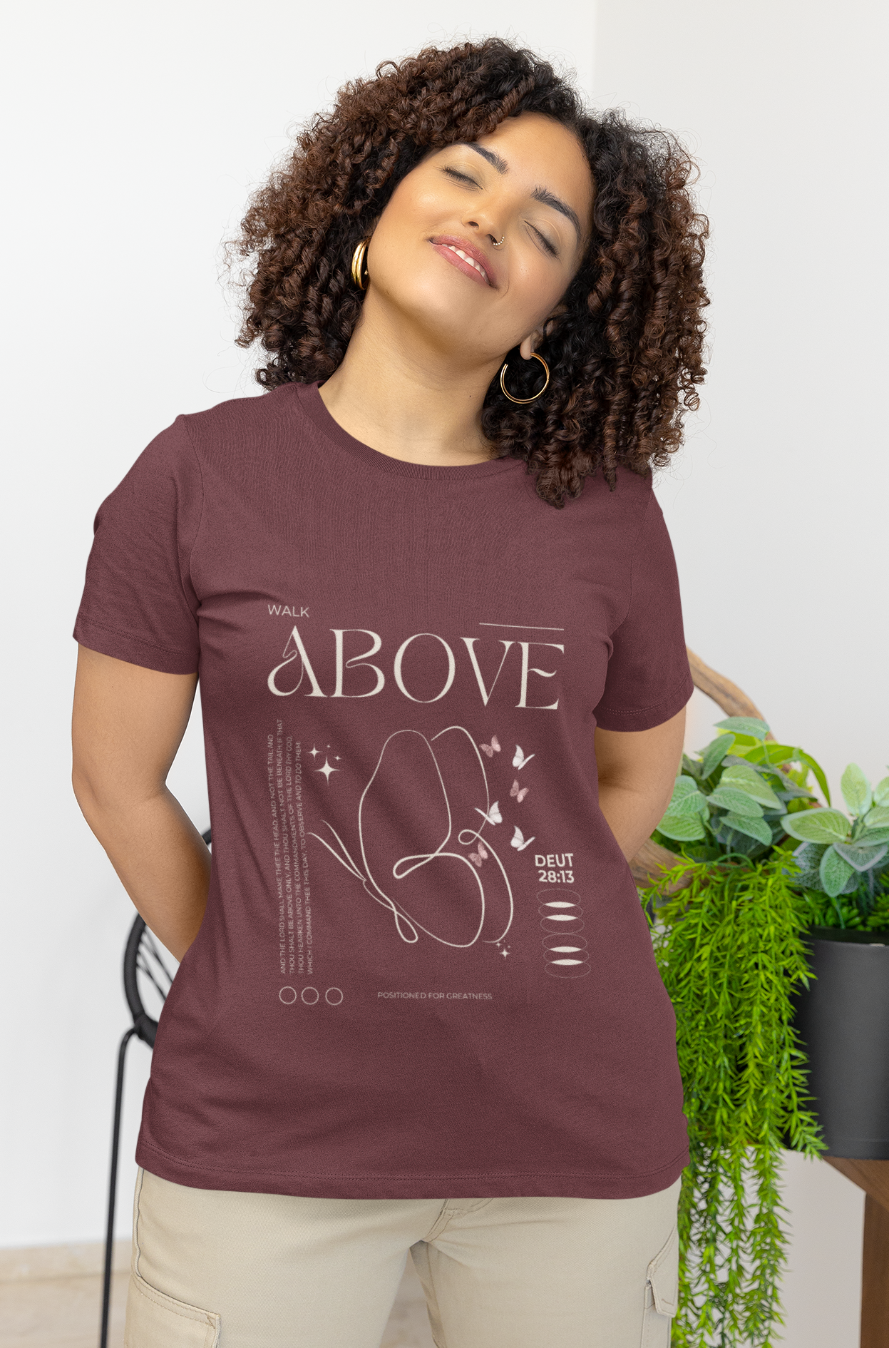 Vintage Inspirational Faith-Inspired Butterfly Design Tee,  Shirt for Women, Christian Gift, Prayer Group Apparel, Ministry Leader Top