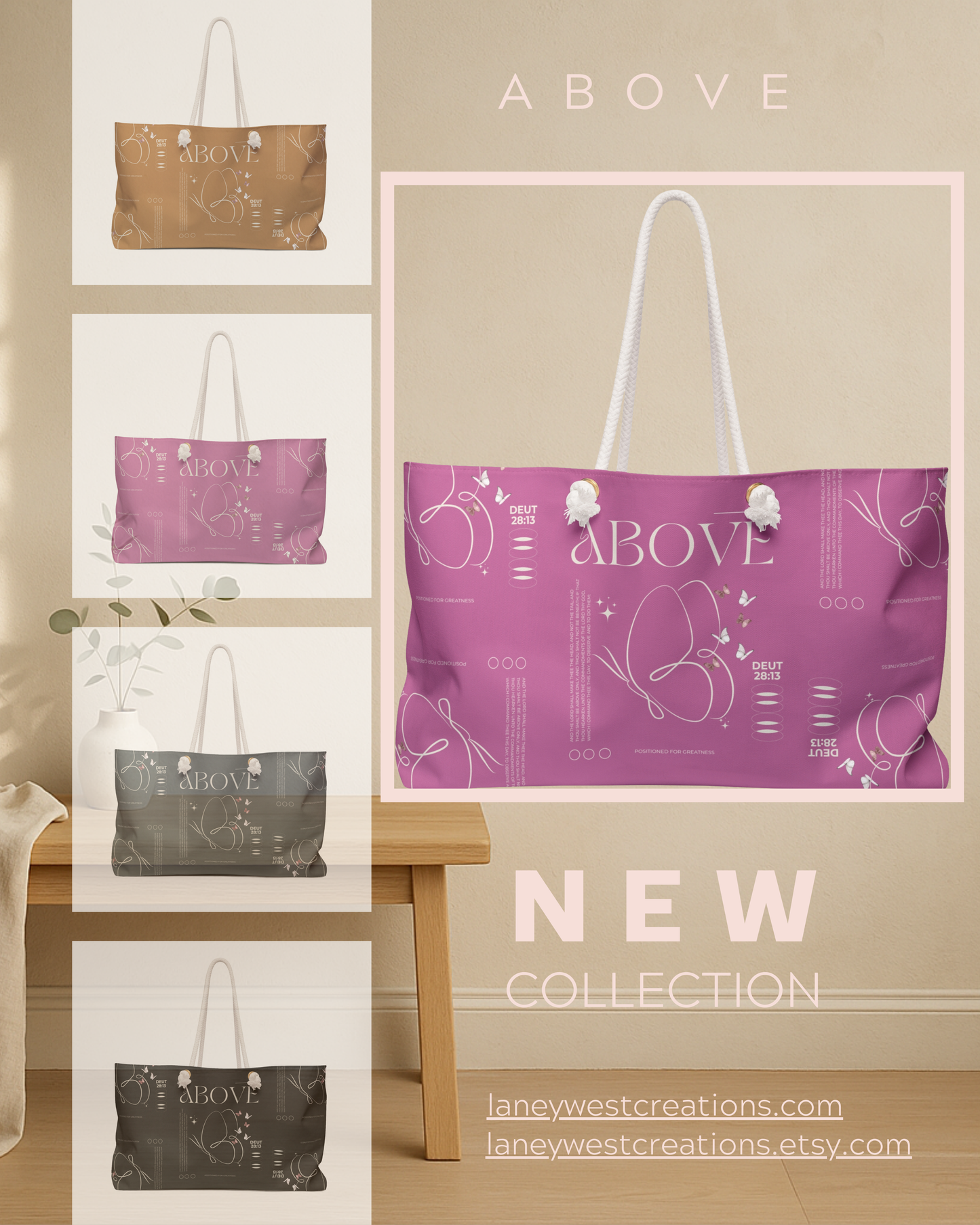 Walk Above Pink Tote