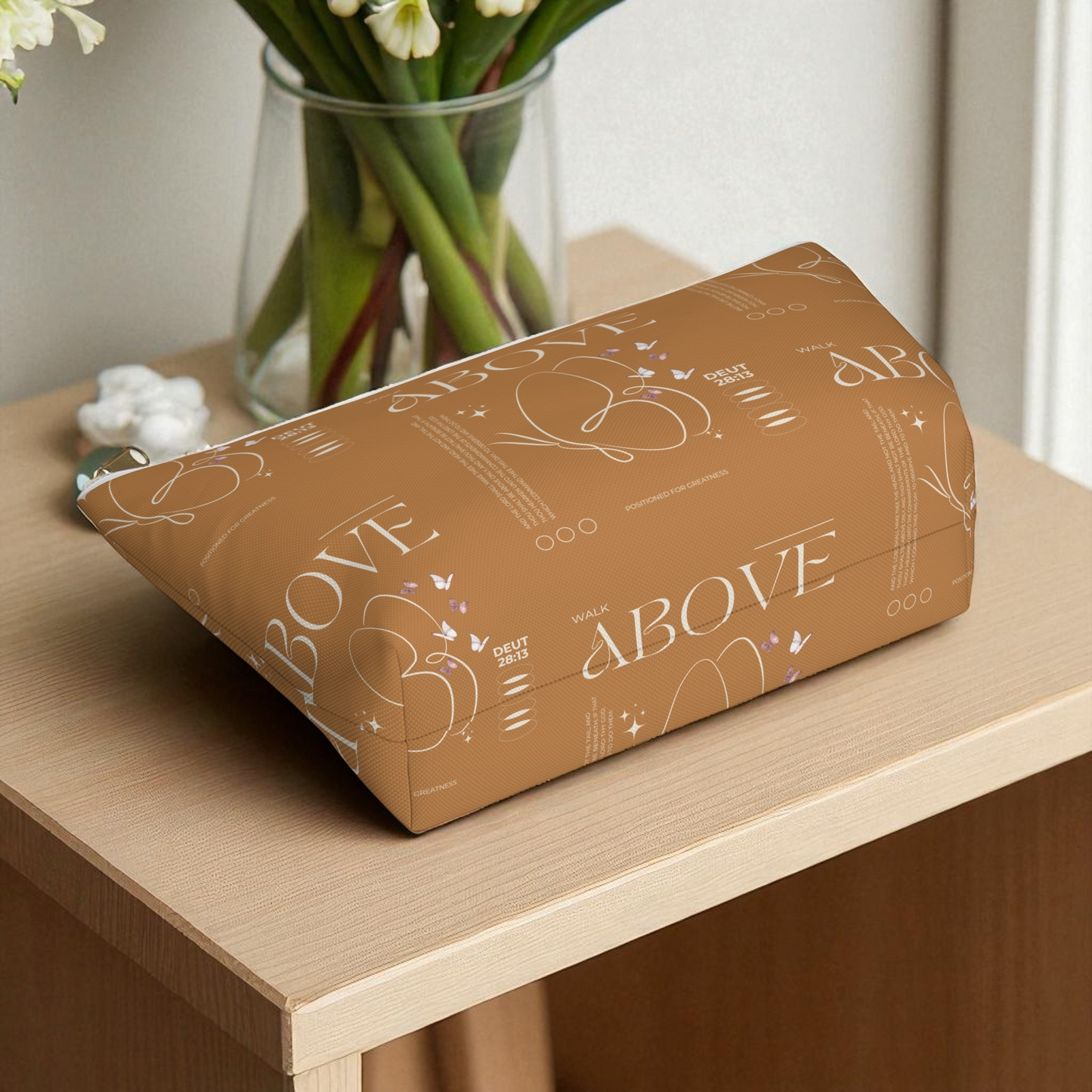 Makeup Bag Zipper Pouch | Travel Organizer | Small & Large Sizes | Matching Tote | Inspirational