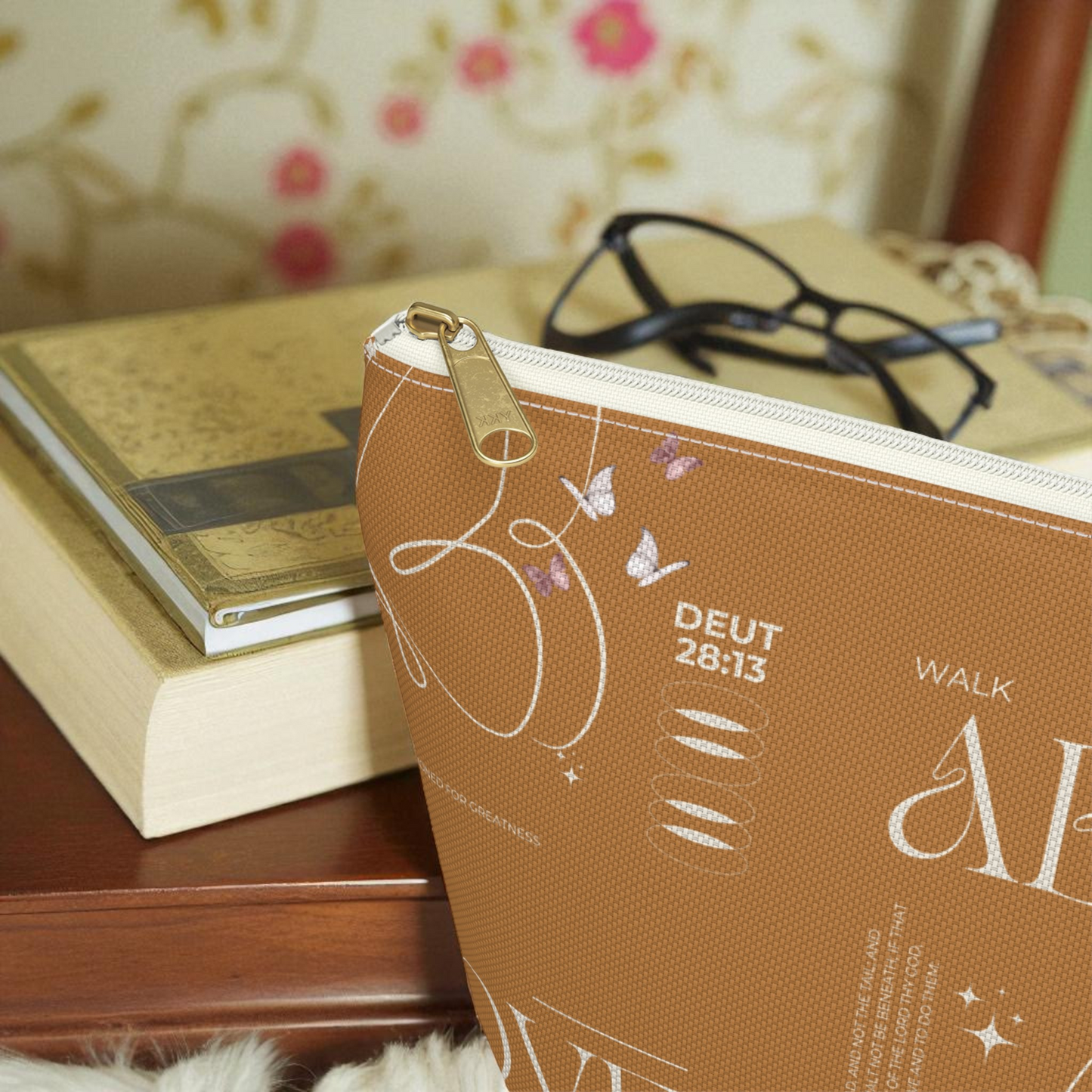 Makeup Bag Zipper Pouch | Travel Organizer | Small & Large Sizes | Matching Tote | Inspirational