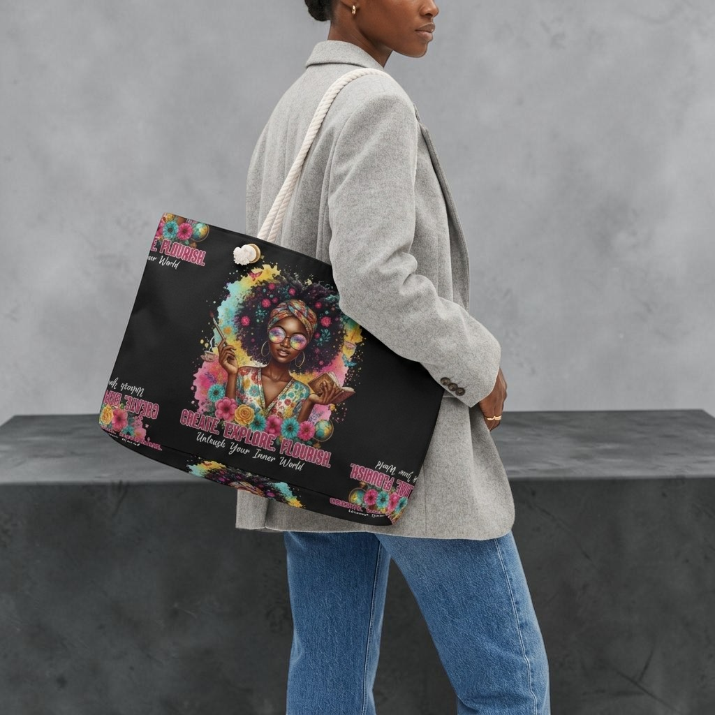 Create. Explore. Flourish. Weekender Tote Bag
