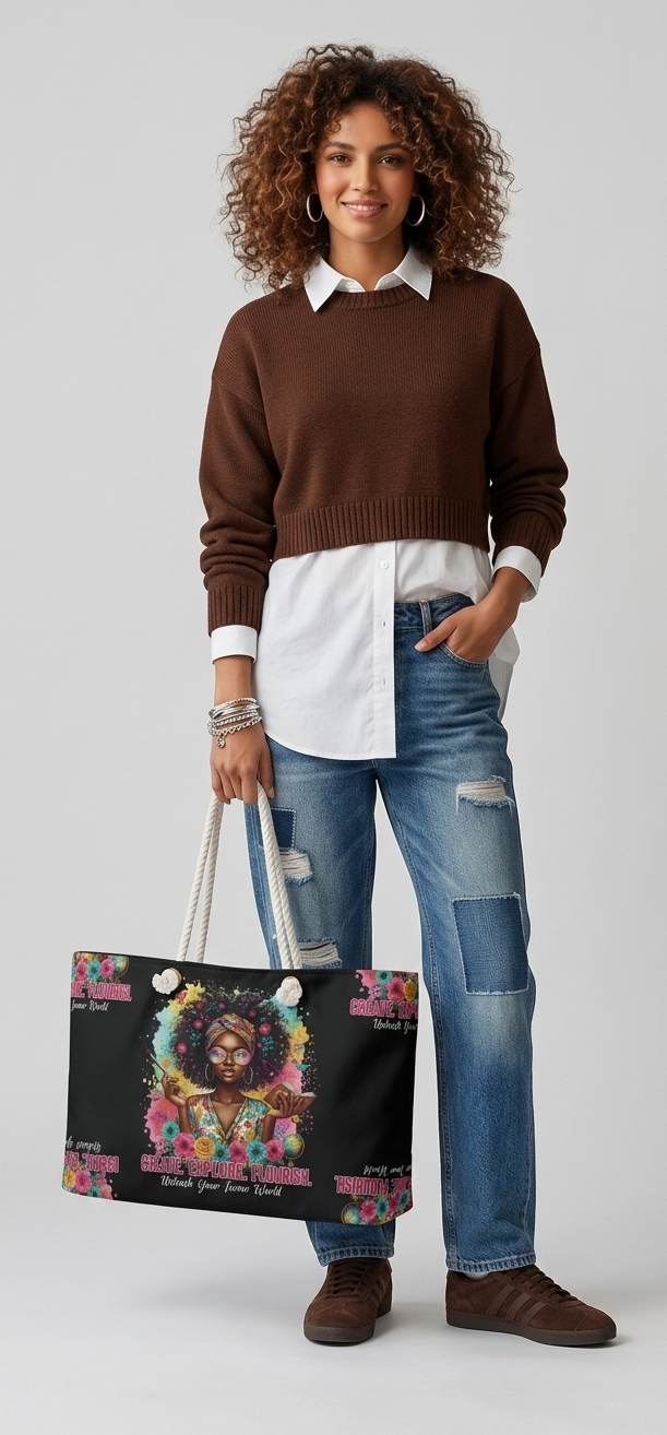 Create. Explore. Flourish. Weekender Tote Bag