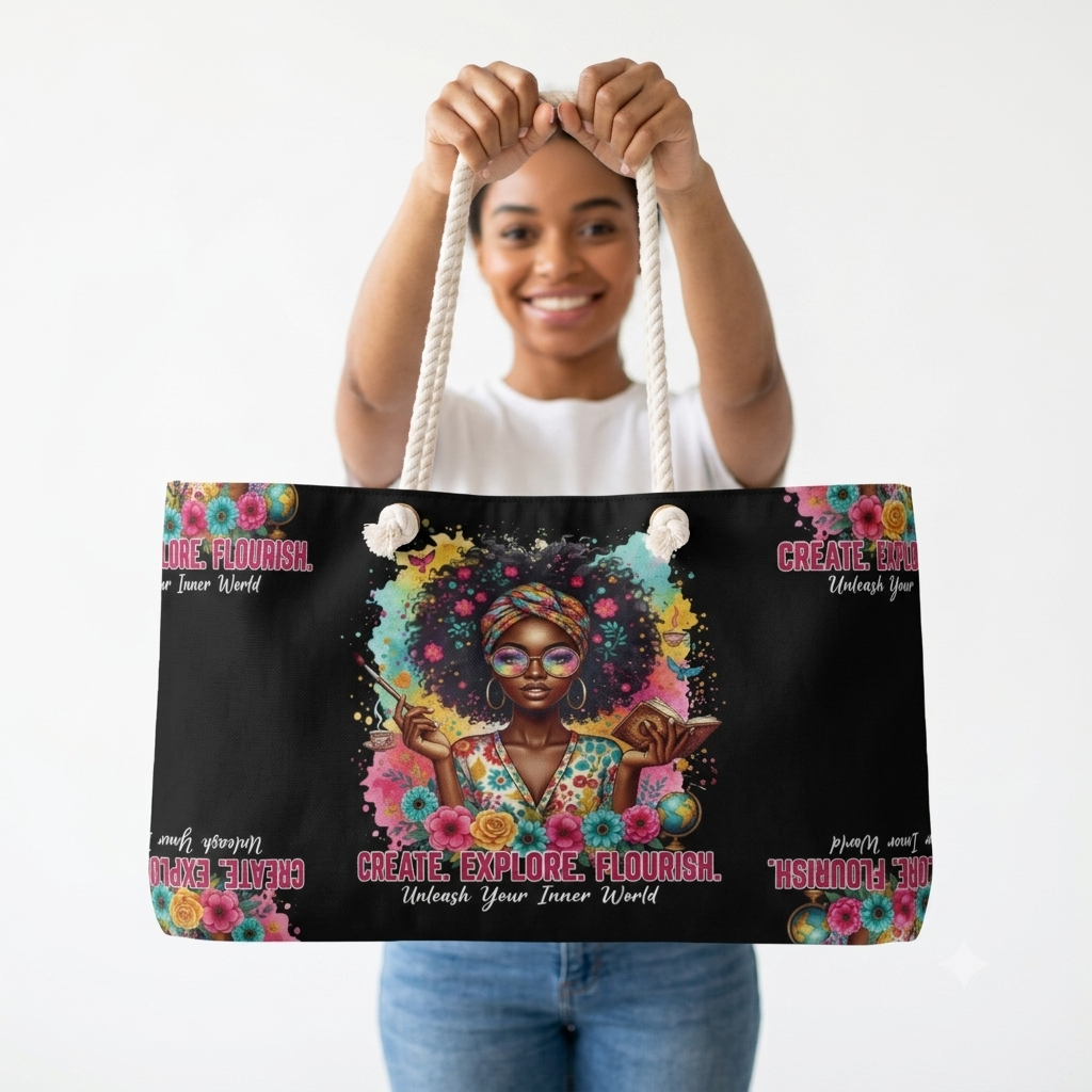 Create. Explore. Flourish. Weekender Tote Bag
